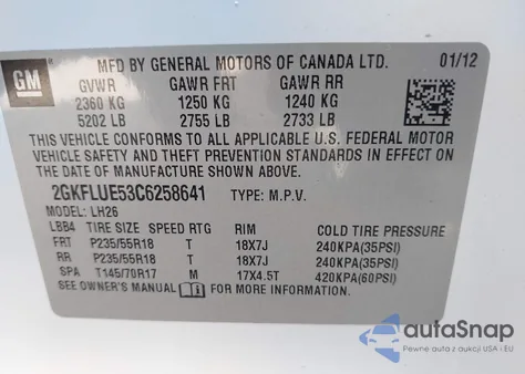 2012 GMC Terrain Slt-1 из США, поврежденный, VIN 2GKFLUE53C6258641